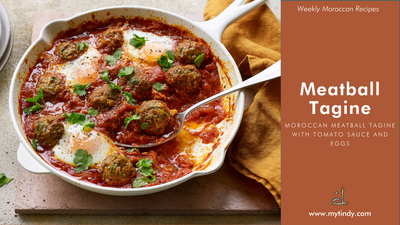 Meatball Tagine: Moroccan meatball tagine with tomato sauce and eggs