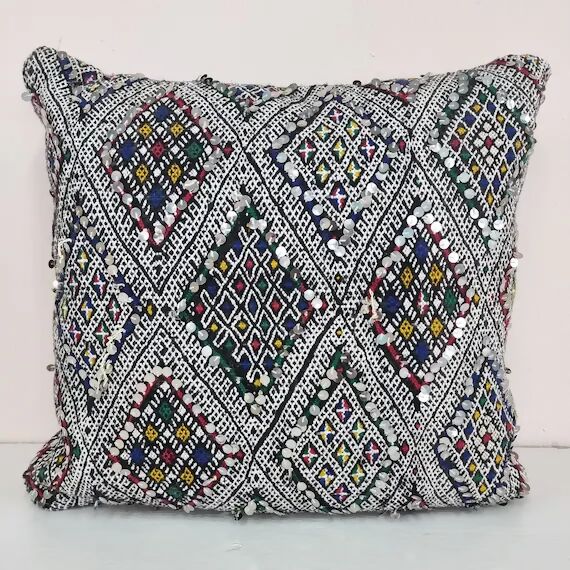 Klim Sequins and Wool Moroccan Pillow