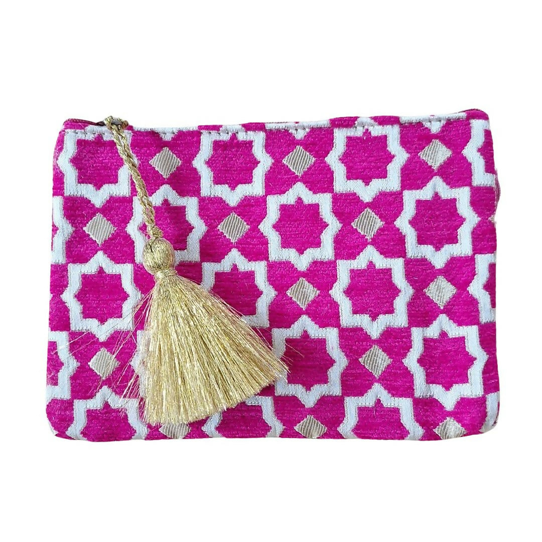 Large pink Moroccan clutch bag – MyTindy - Main Image