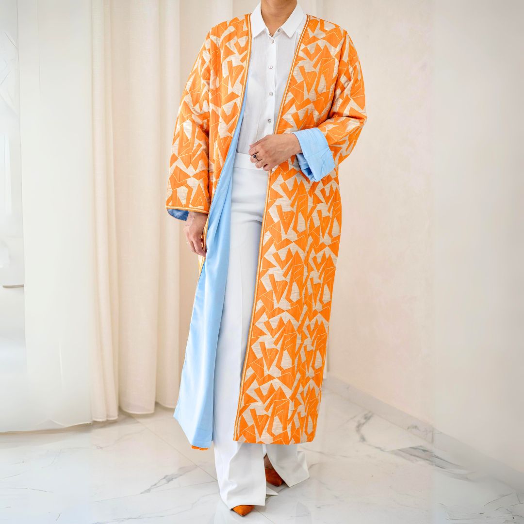 ANYA Yellow Embroidered Moroccan Kimono