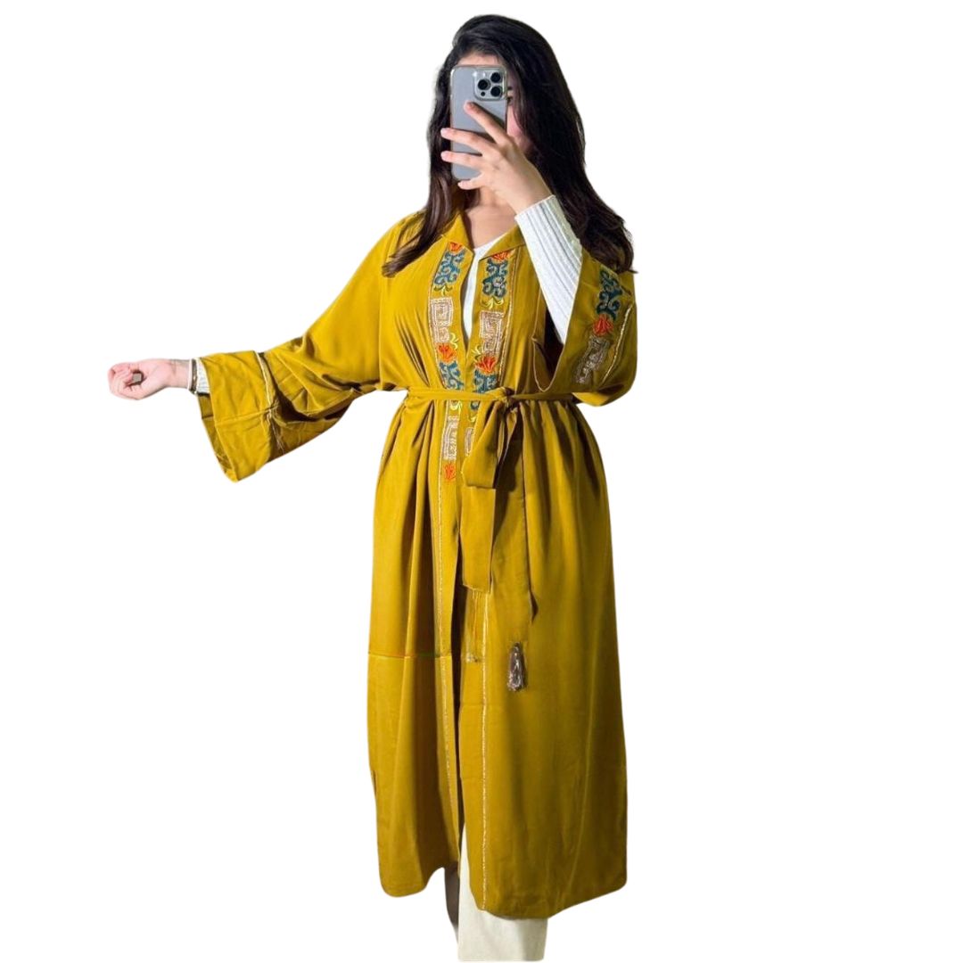 AZAL Mustard Moroccan Kimono