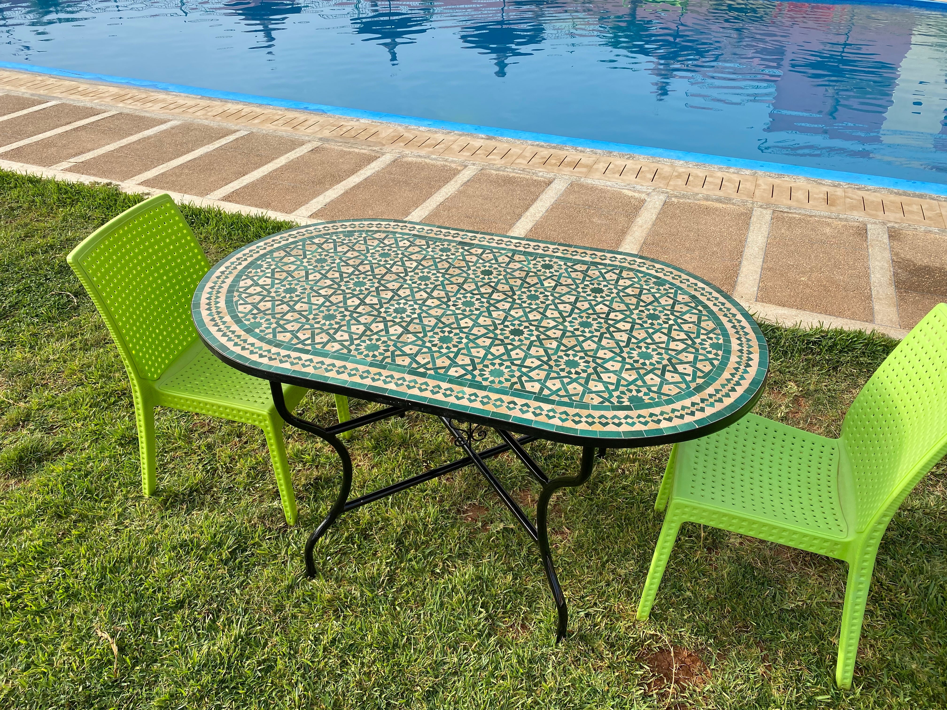 Amazing dinning Table, Moroccan Mosaic Table, Oval table, outdoor-indo –  MyTindy, image size:4032x3024