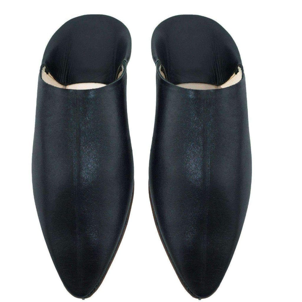 Babouche marocaine en cuir noir pour homme myTindy Marrakech