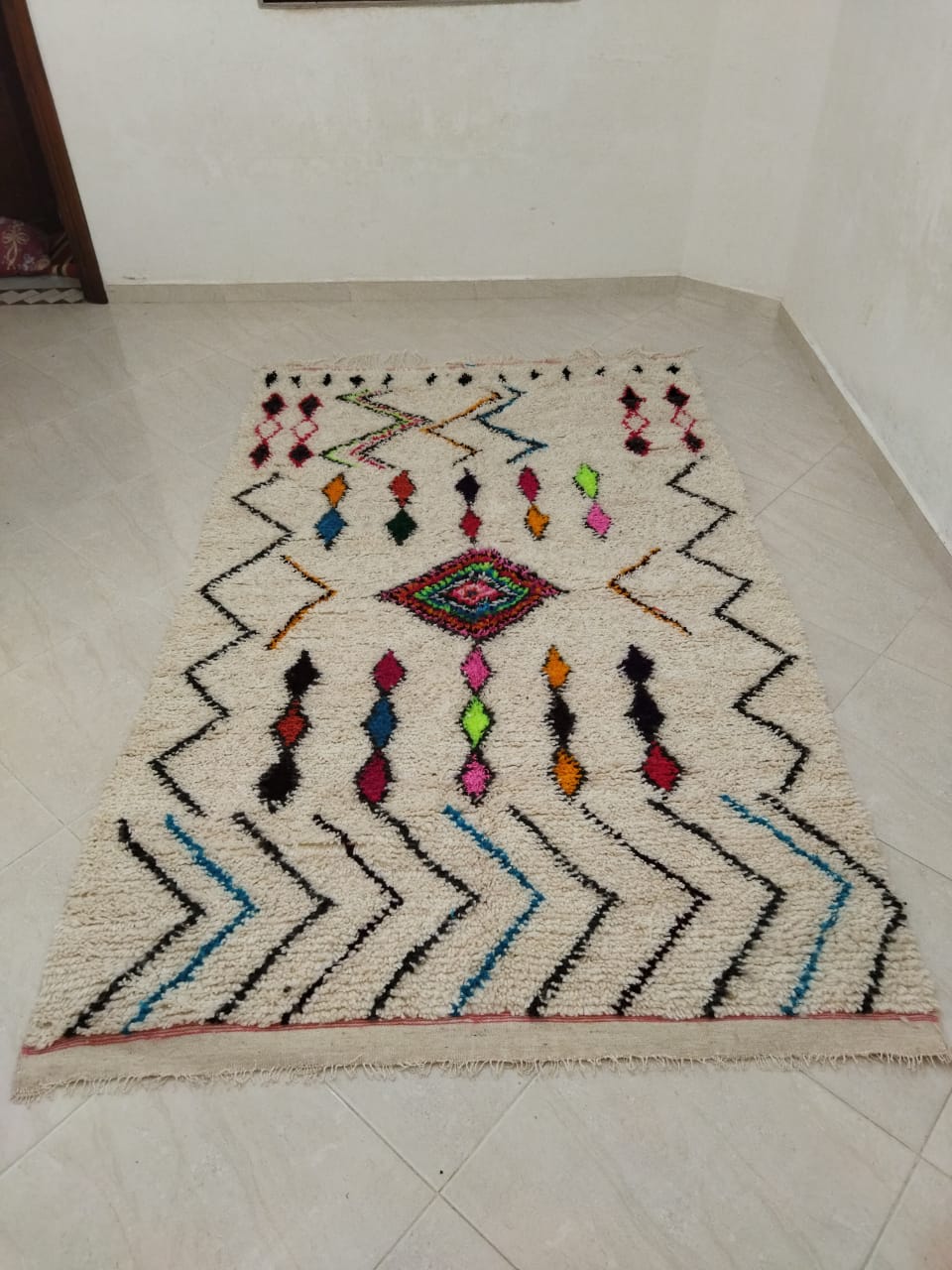 MOROCCO WOOL RUG 5x8 selling - Authentic Beni Ourain Rug, Hand-Knotted Carpet, Berber Carpet Rug, Tribal Carpet Rug, Home Decor Rug, Small Area Rug