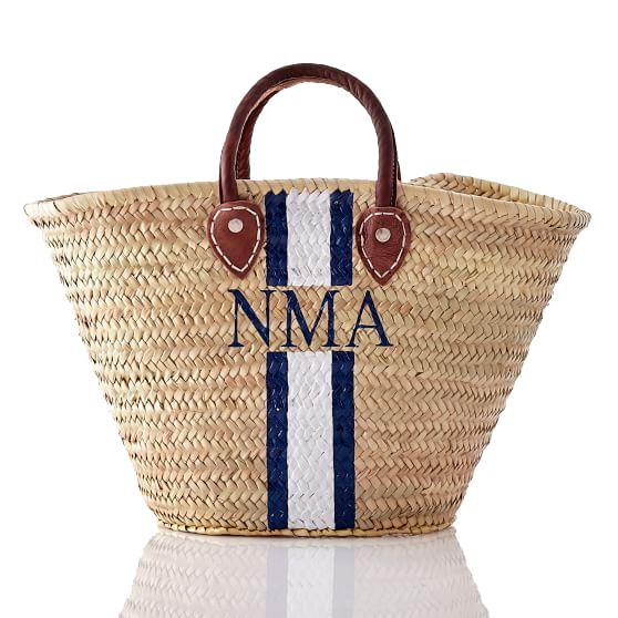 Straw bag with initials Clearance