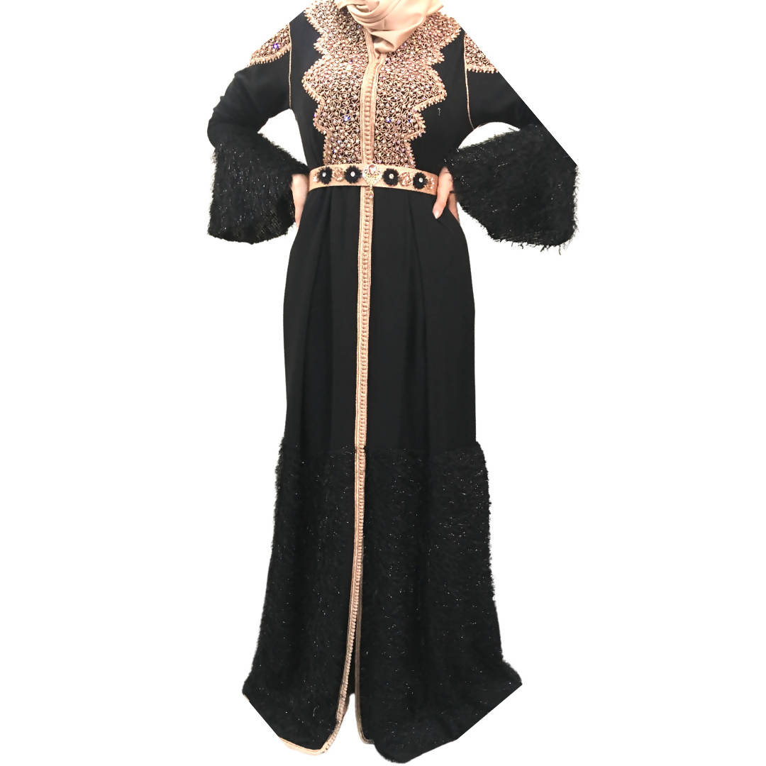 Bronze and Black Modern Winter Kaftan – MyTindy