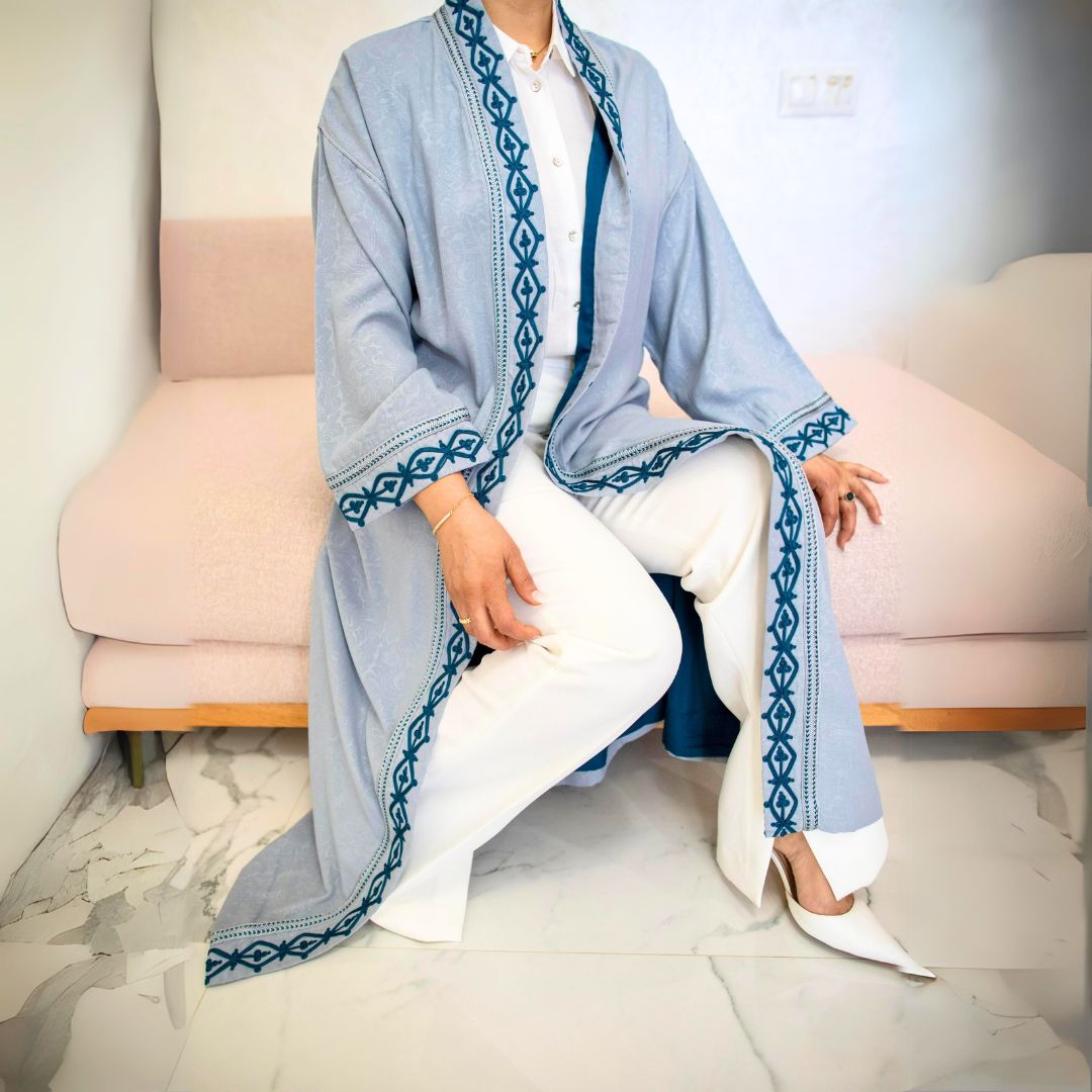 LINA Light Blue Moroccan Kimono