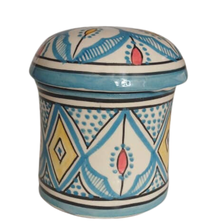 Long blue ceramic box