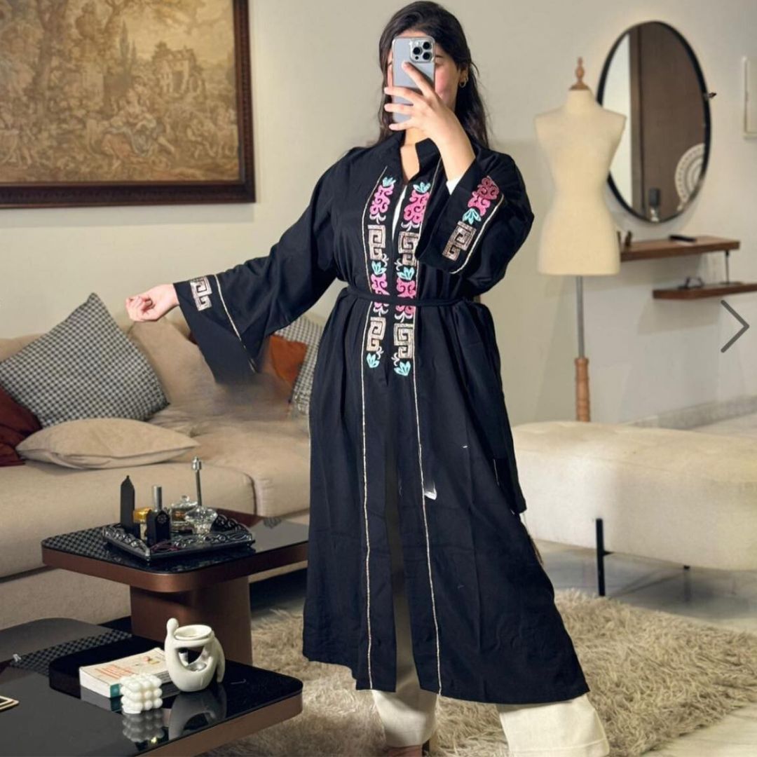 AZAL Black Moroccan Kimono