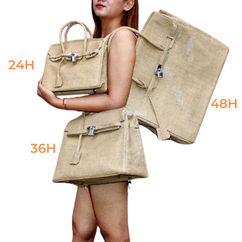 Birkin Style Jute Bag