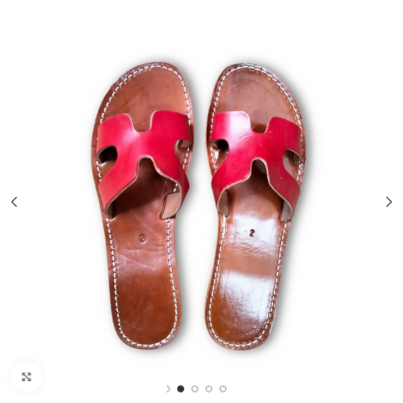 Handmade Moroccan Leather H-Strap Sandals - Colorful Boho Summer Slides - Genuine Leather Slip-On Flats for Women