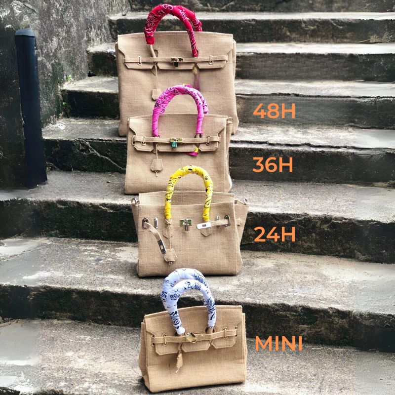 Birkin Style Jean Handbag - Available in 3 sizes