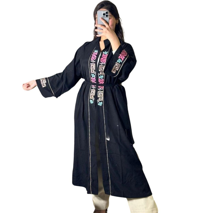 AZAL Black Moroccan Kimono