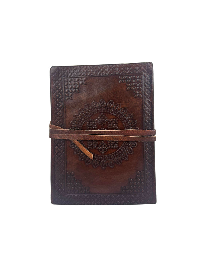 SMALL LEATHER BROWN DRAGON NOTEBOOK