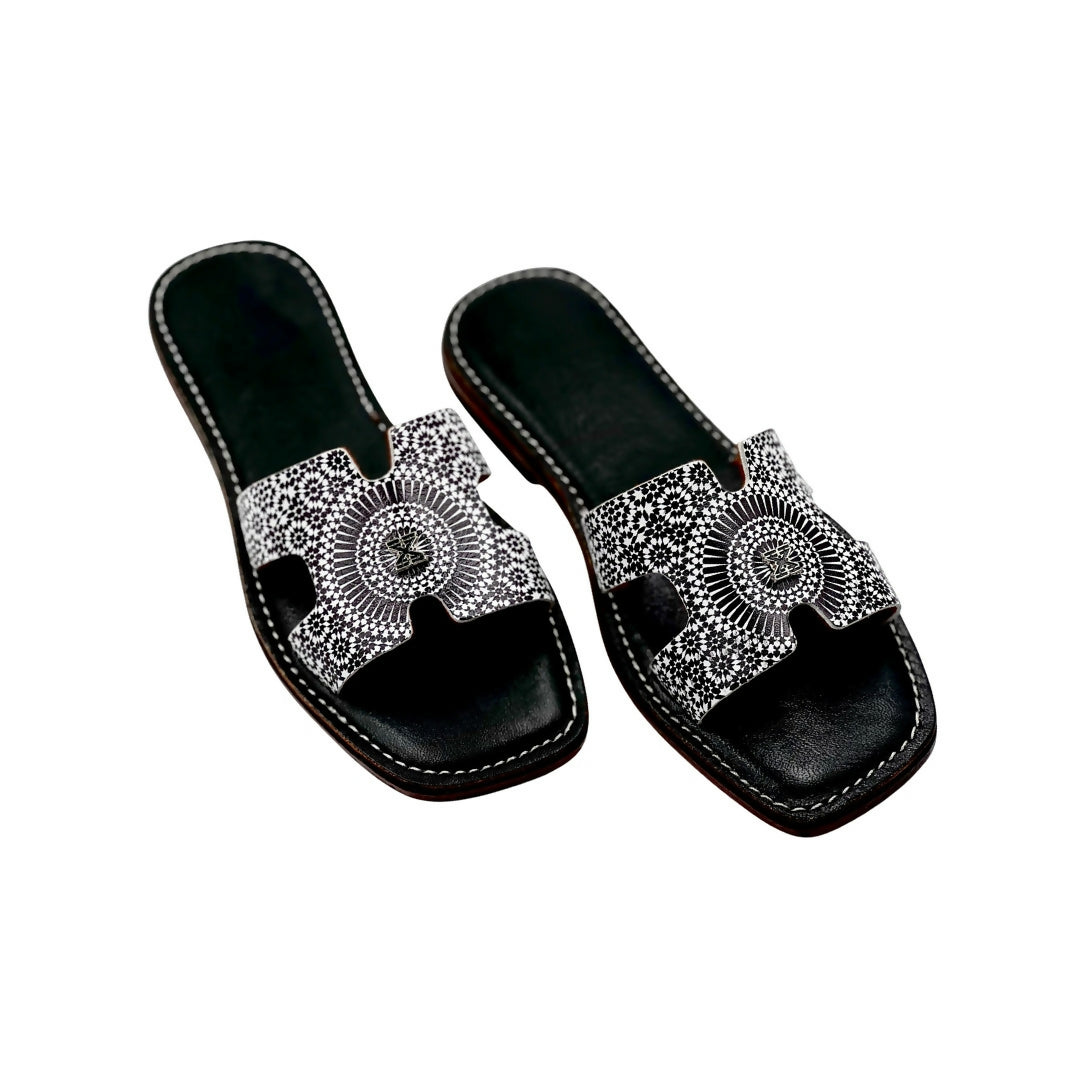 Black Zellige Sandals | Terre d'Histoire - Air Babouche