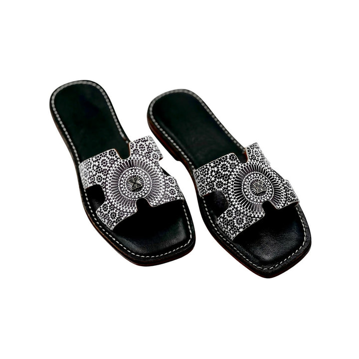 Black Zellige Sandals | Terre d'Histoire - Air Babouche