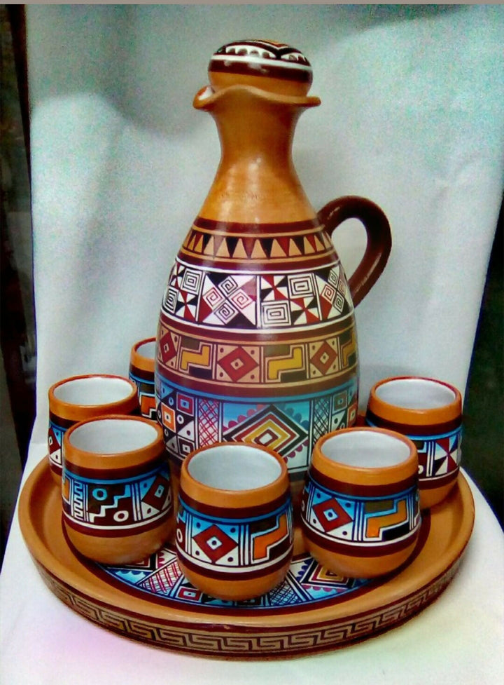 Moroccan Set of Carafe and Mugs