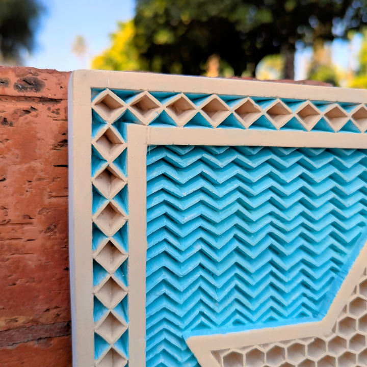 Honeycomb Sailboat Hand-Carved Plaster Mural Decoration