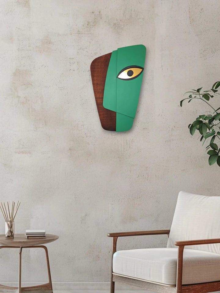 Authentic African sculpture Mask 3D Wall Art - Handcrafted Wooden Decor for Living Spaces