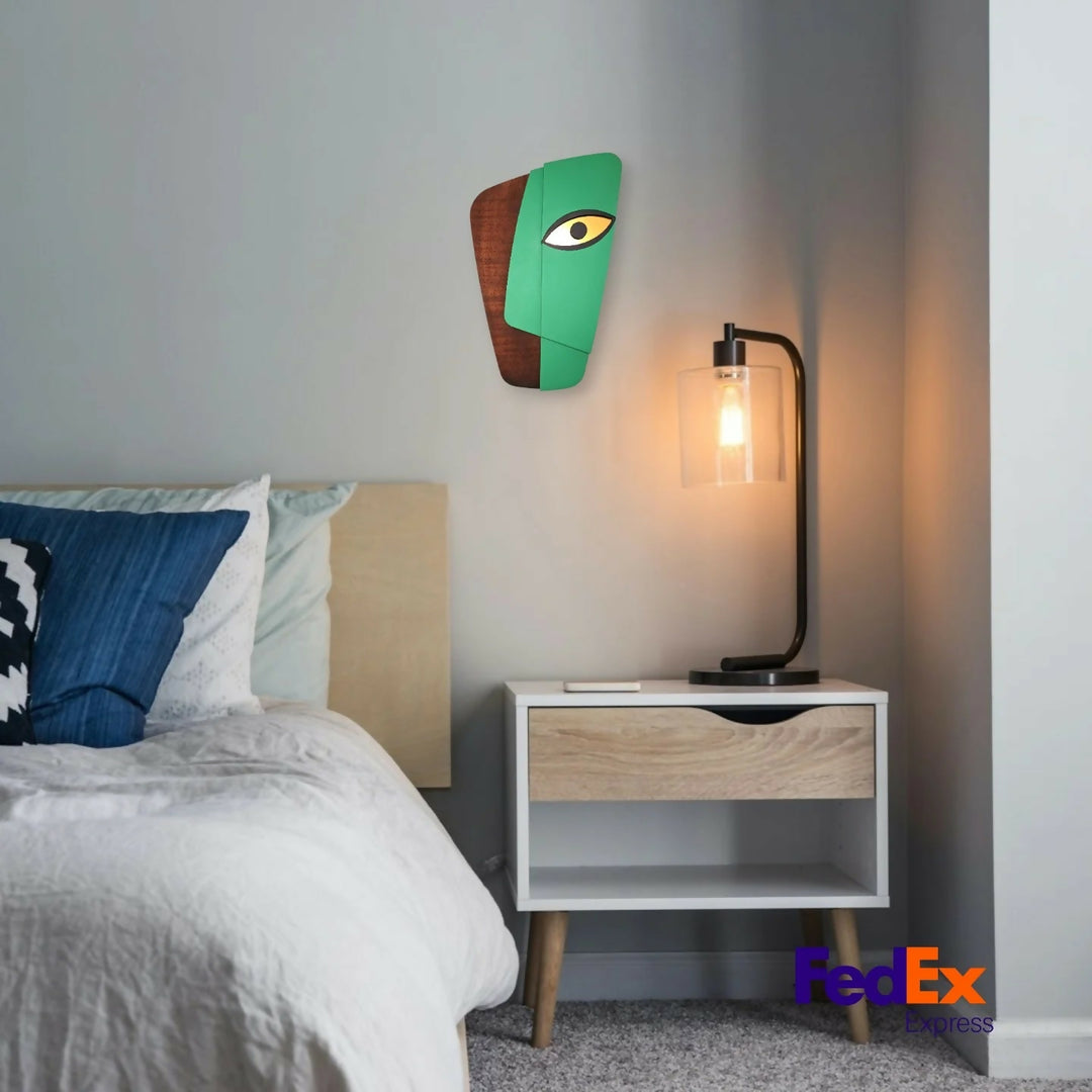 Authentic African sculpture Mask 3D Wall Art - Handcrafted Wooden Decor for Living Spaces