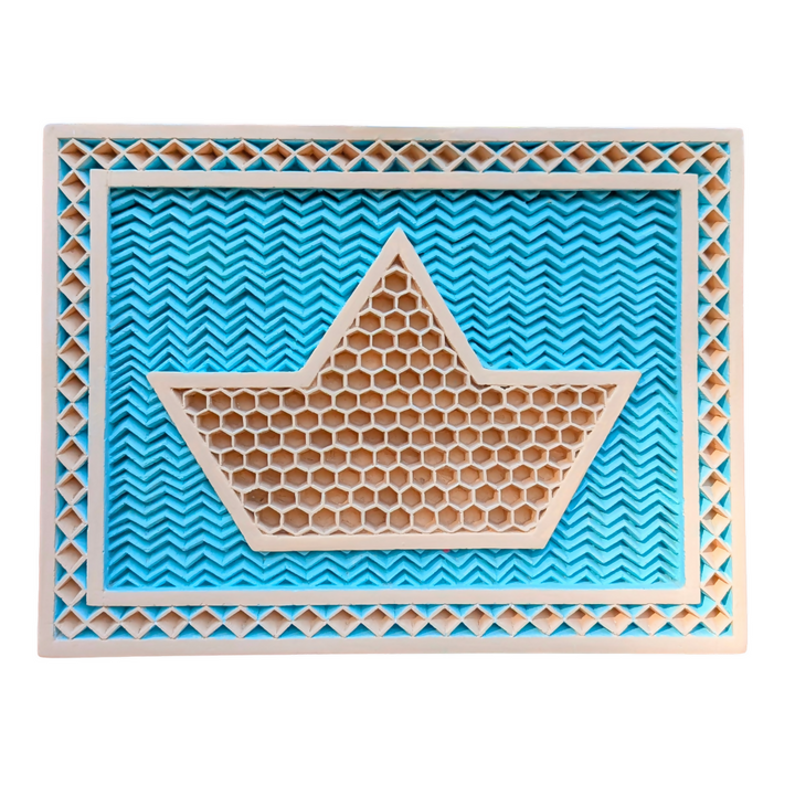 Honeycomb Sailboat Hand-Carved Plaster Mural Decoration
