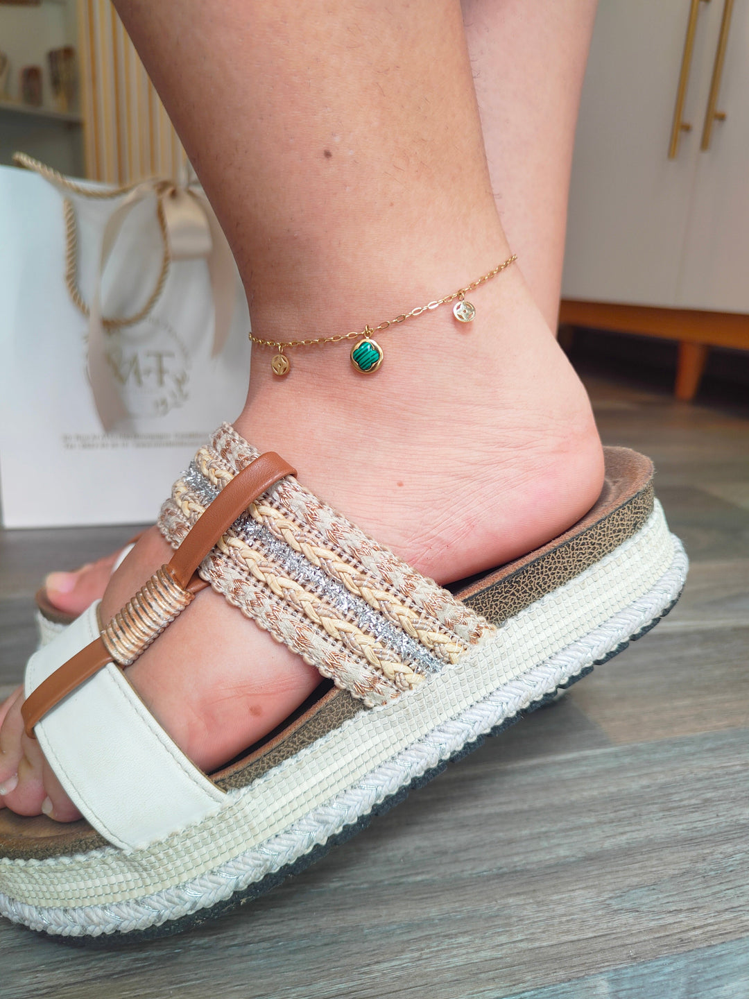 Malachite Ankle Bracelet