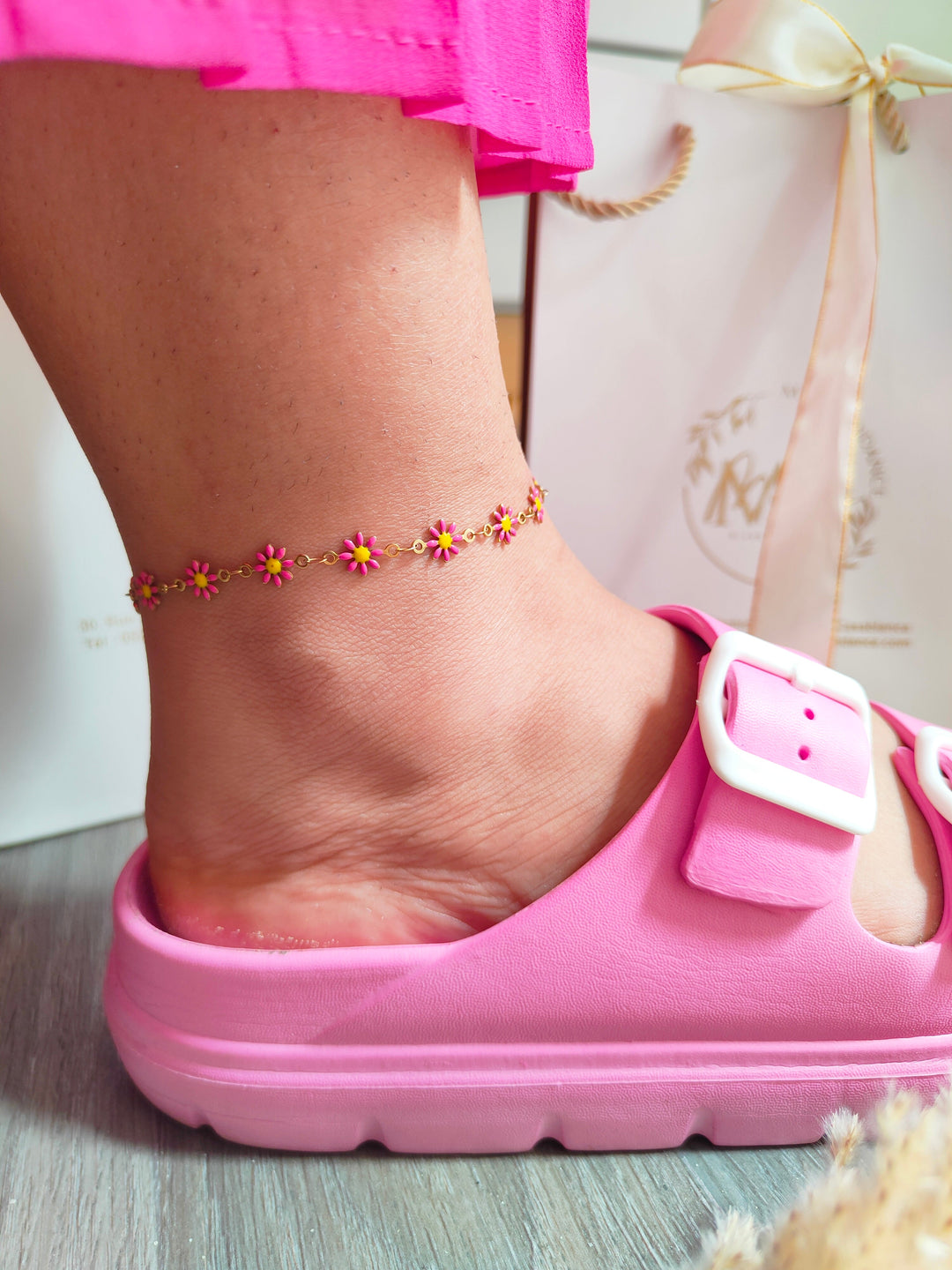 Flower Ankle Bracelet 01