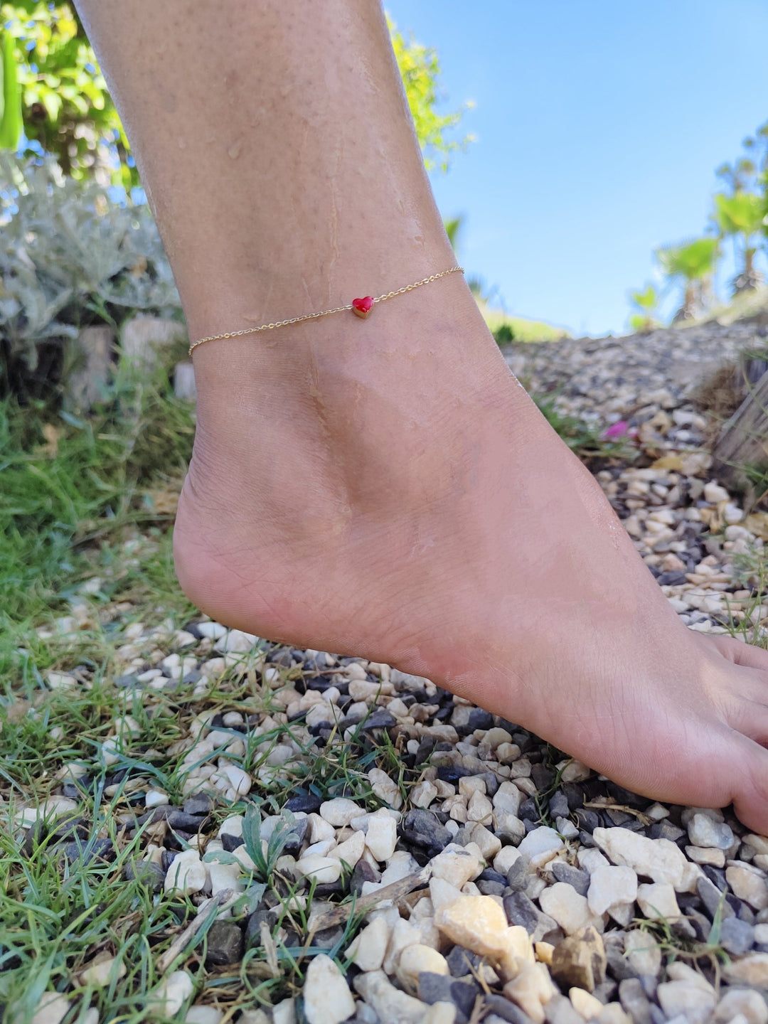 Heart ankle bracelet