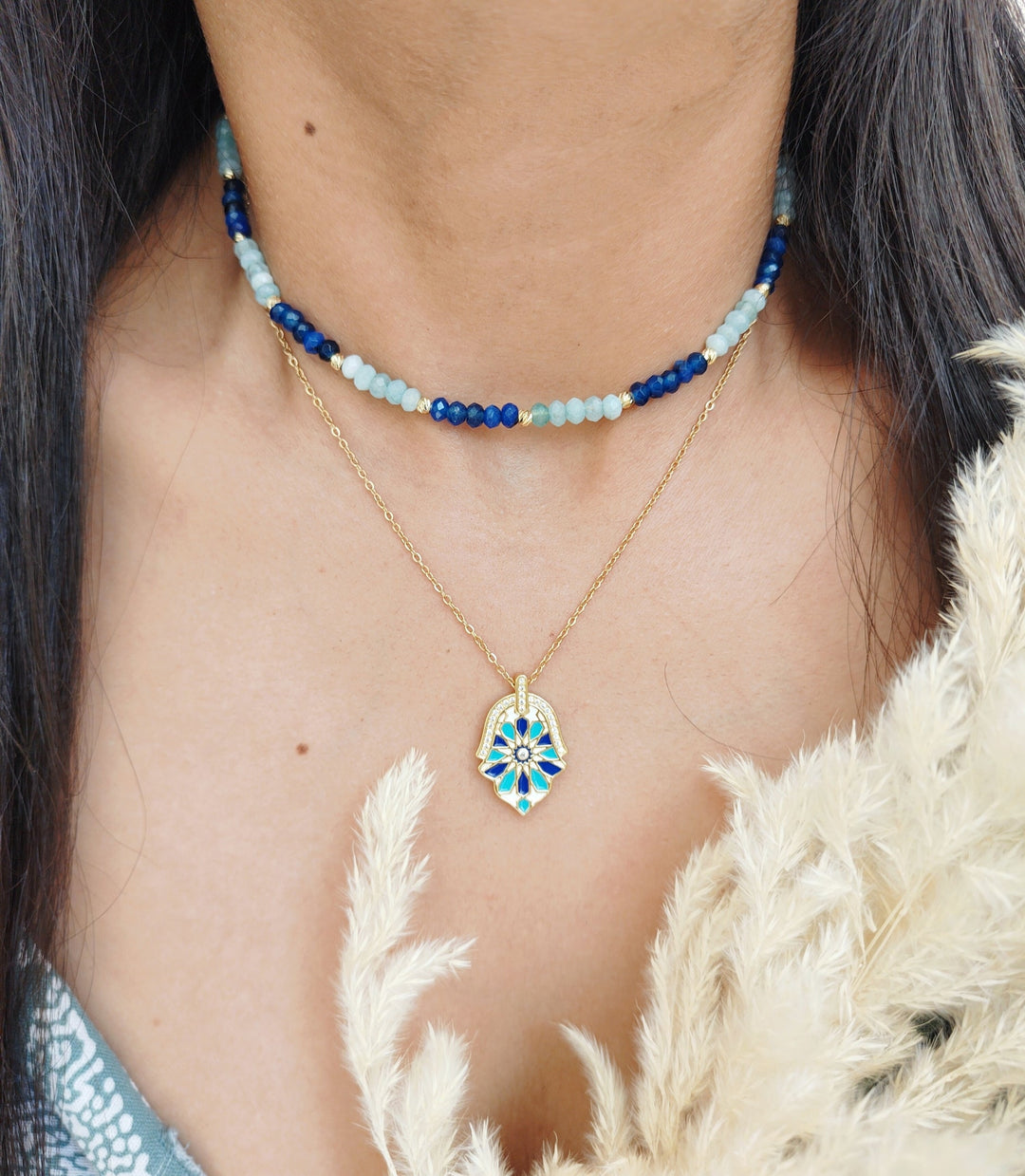 Mosaic Necklace (Blue)