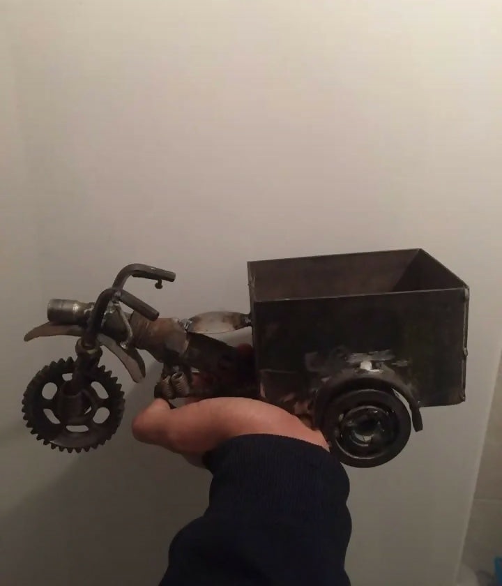 Handmade recycled metal Moroccan Triporteur
