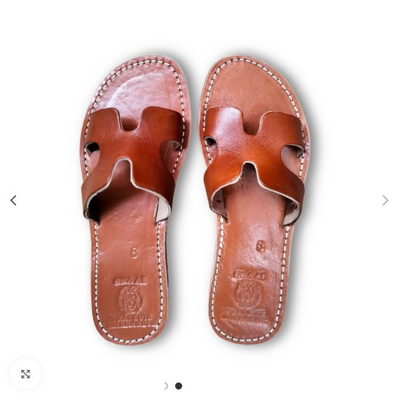 Handmade Moroccan Leather H-Strap Sandals - Colorful Boho Summer Slides - Genuine Leather Slip-On Flats for Women
