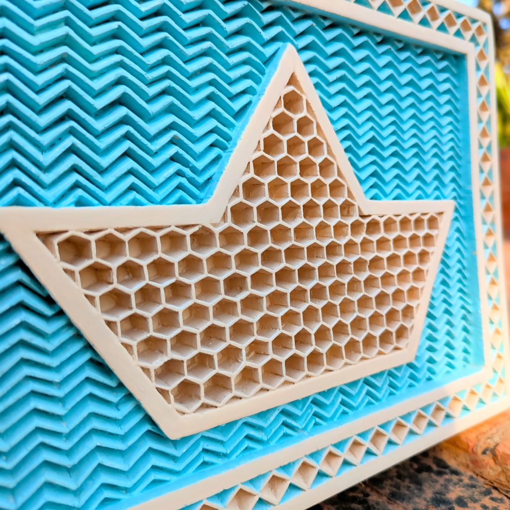 Honeycomb Sailboat Hand-Carved Plaster Mural Decoration