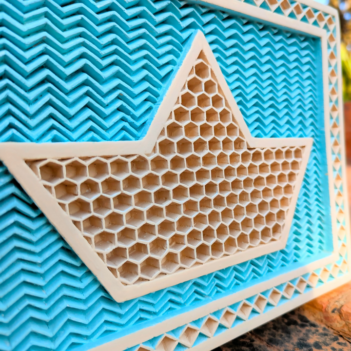 Honeycomb Sailboat Hand-Carved Plaster Mural Decoration