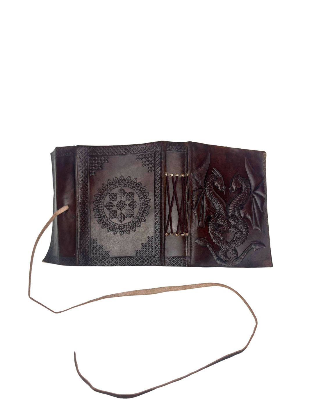 SMALL LEATHER BROWN DRAGON NOTEBOOK