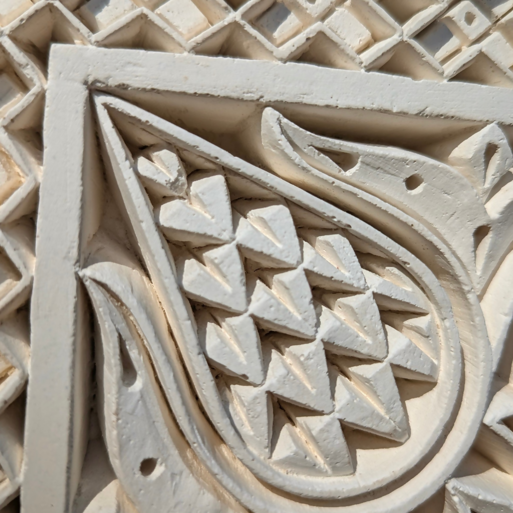 Hand Carved Plaster Wall Art | Moroccan Floral Design