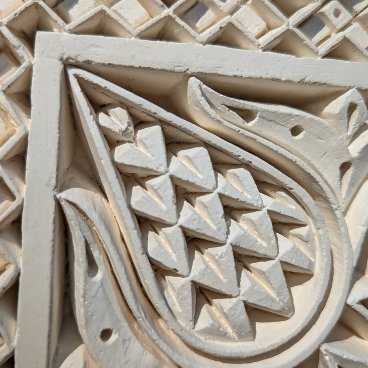 Hand Carved Plaster Wall Art | Moroccan Floral Design