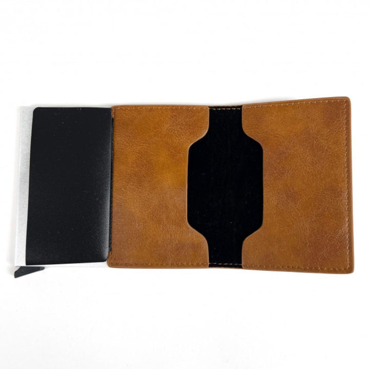 Customised leather wallet with laser engraving