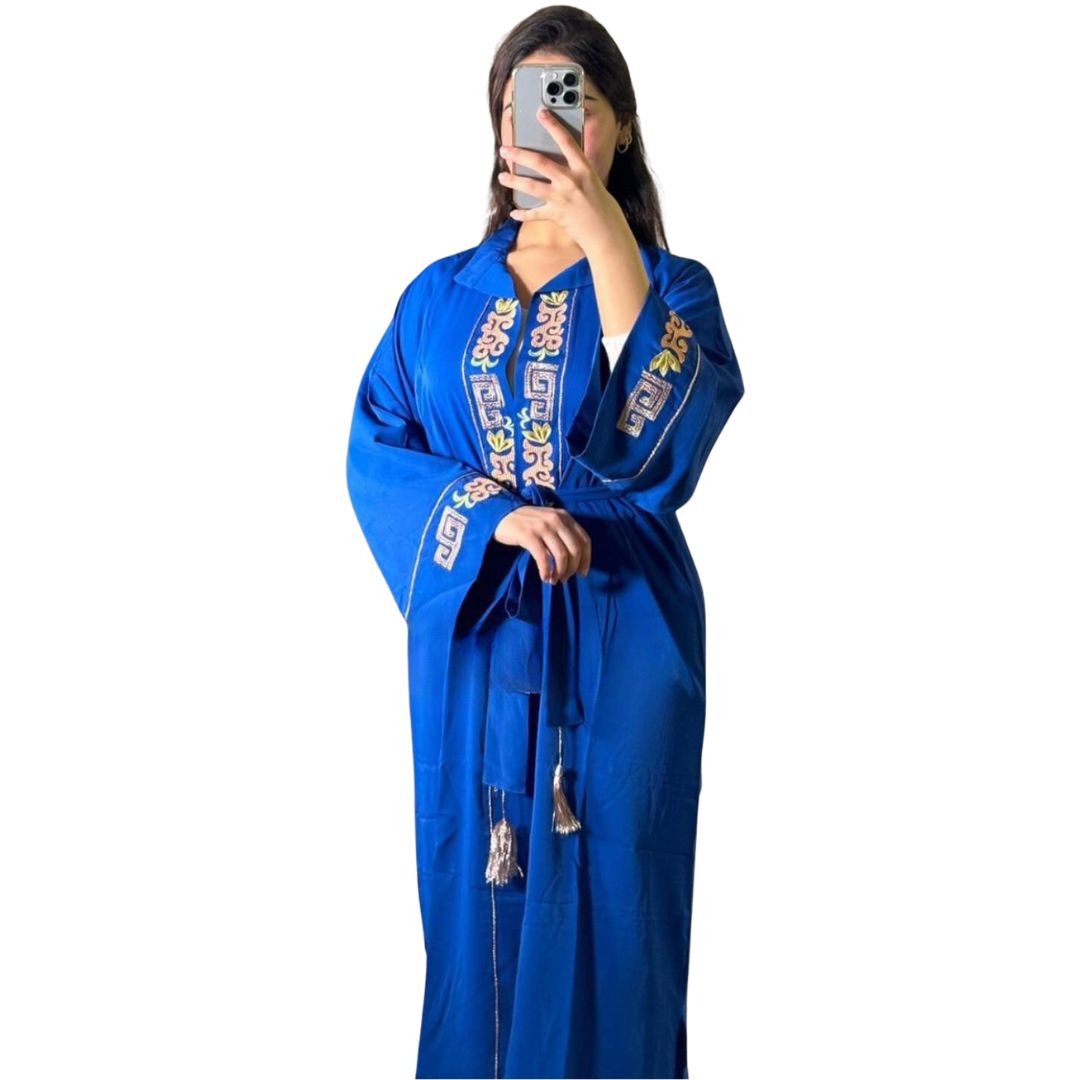 AZAL Blue Moroccan Kimono