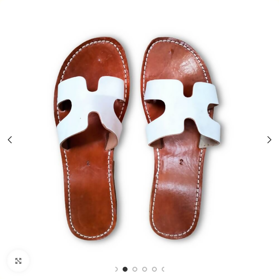 Handmade Moroccan Leather H-Strap Sandals - Colorful Boho Summer Slides - Genuine Leather Slip-On Flats for Women