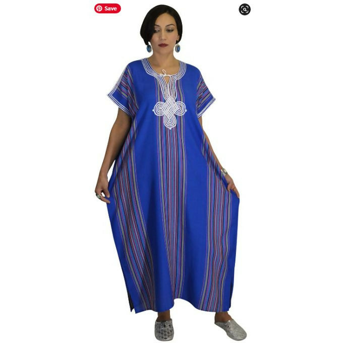 Traditional Women's Gandoura - Moroccan Stylish Gandoura - BLUE