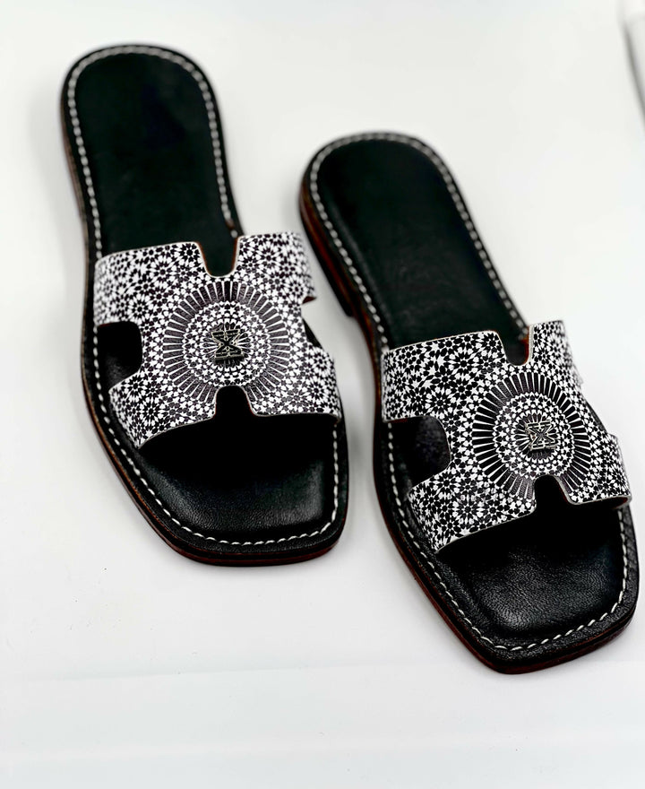 Black Zellige Sandals | Terre d'Histoire - Air Babouche