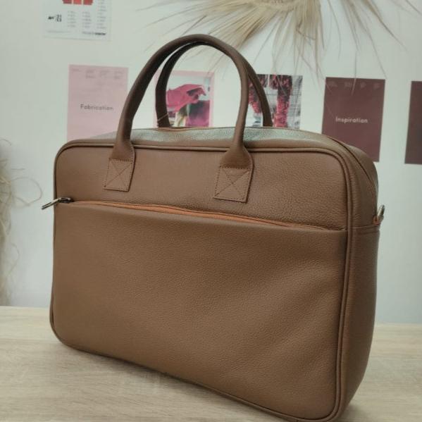 Caramel handmade leather computer bag