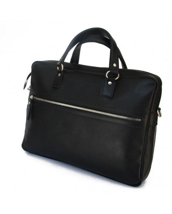 WOLF - Black Genuine Handmade leather briefcase - Leather satchel