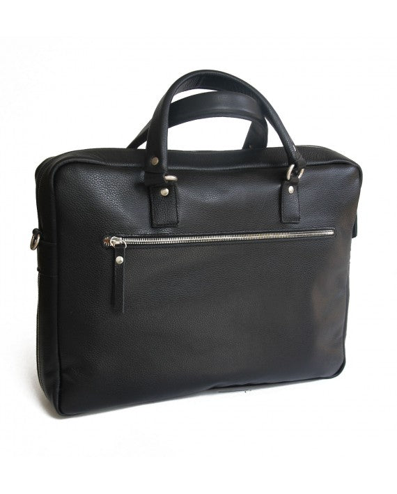 WOLF - Black Genuine Handmade leather briefcase - Leather satchel