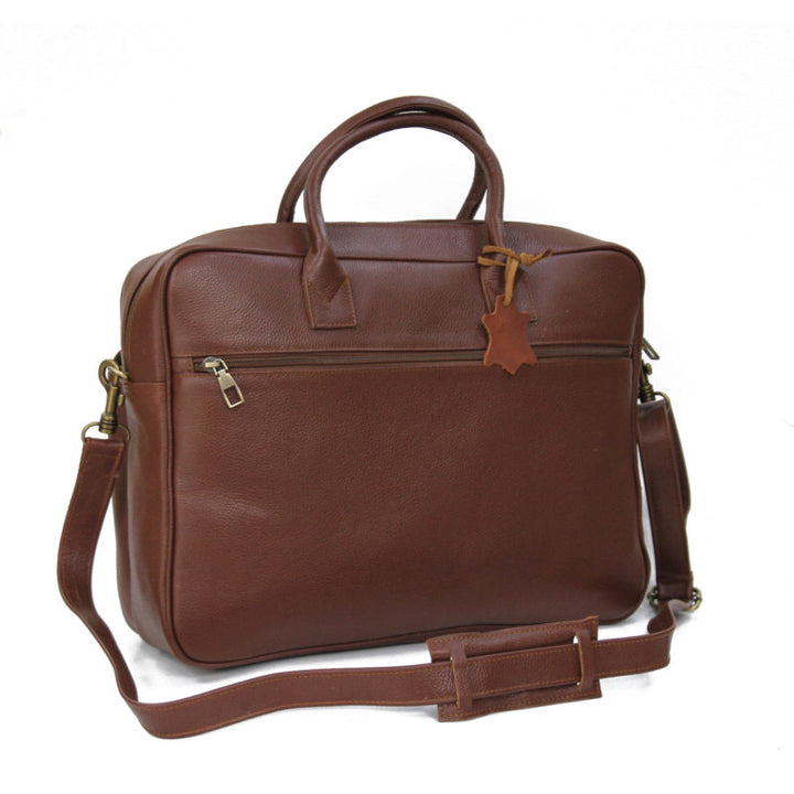 BRUNO - Brown Genuine Handmade leather briefcase - Leather satchel