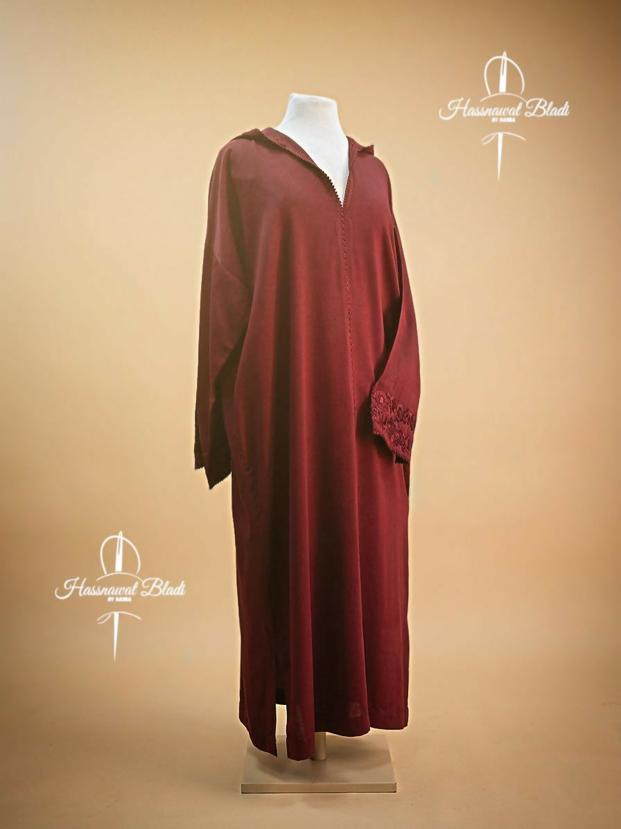 Moroccan Burgundy Red Jellaba