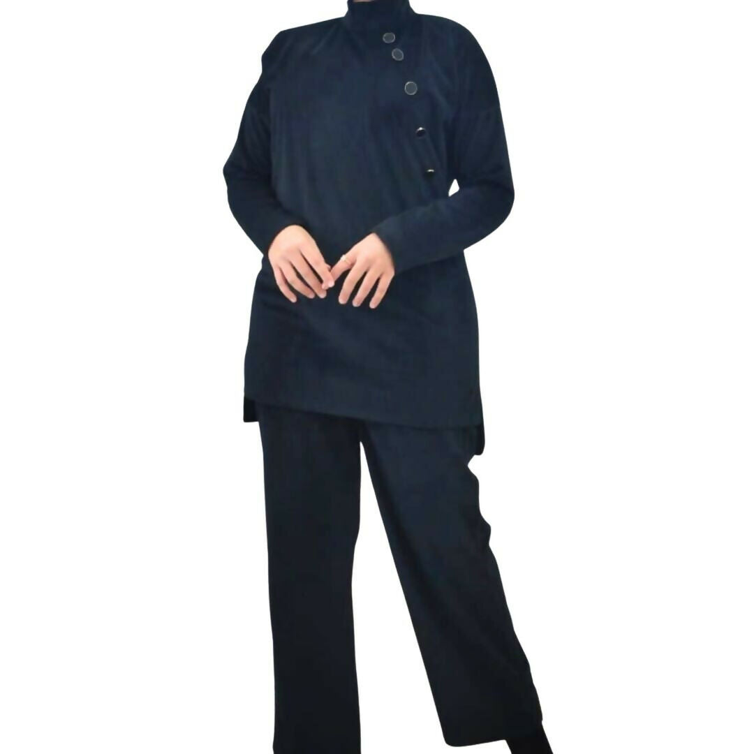 Jumper and trouser set - Velour Suede look