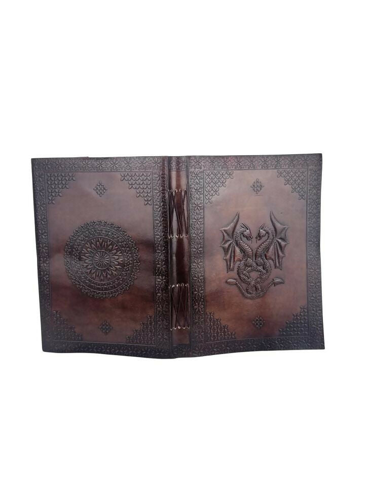 LARGE LEATHER NOTEBOOK DRAGONS