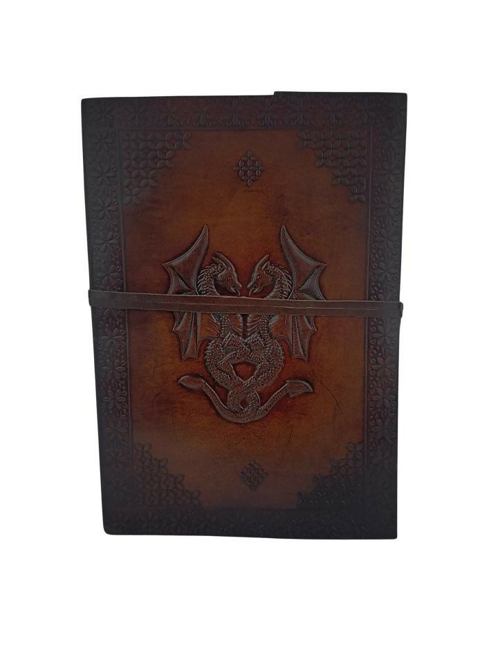 LARGE LEATHER NOTEBOOK DRAGONS