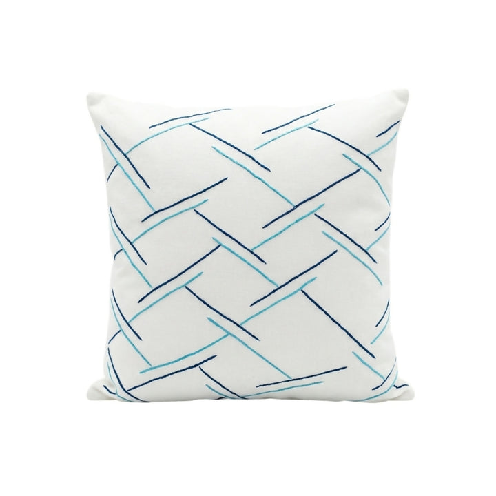 Moroccan Blue Geometric Sketch Decorative Throw Pillow